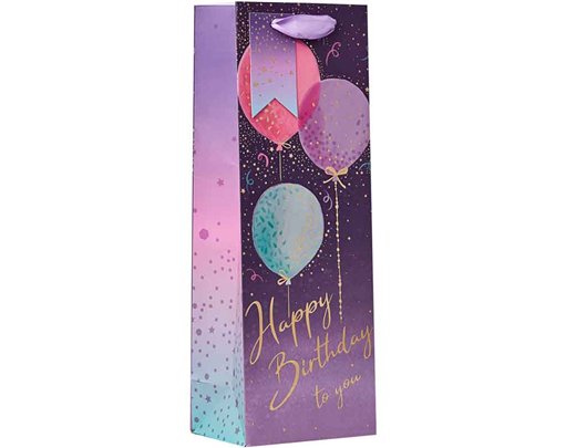 HAPPY BIRTHDAY BALLOONS BOTTLE BAG 6S