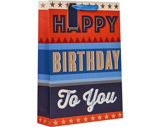 BIRTHDAY TEXT XLG BAG 6S