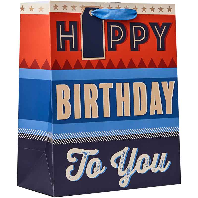 BIRTHDAY TEXT LARGE GIFT BAG 6S