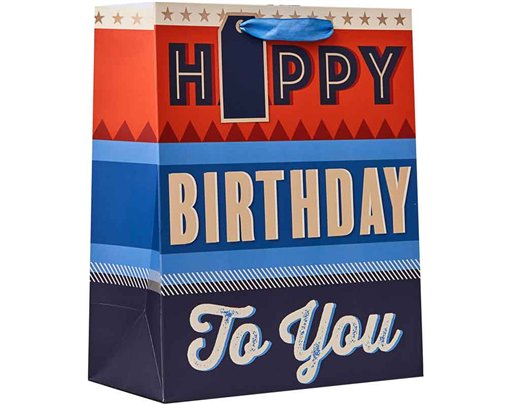 BIRTHDAY TEXT LARGE GIFT BAG 6S