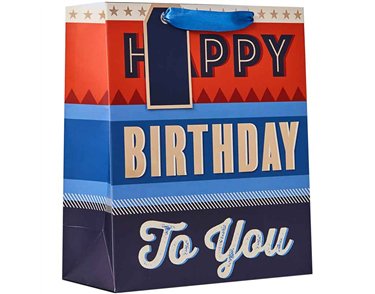 BIRTHDAY TEXT MEDIUM GIFT BAG 6S