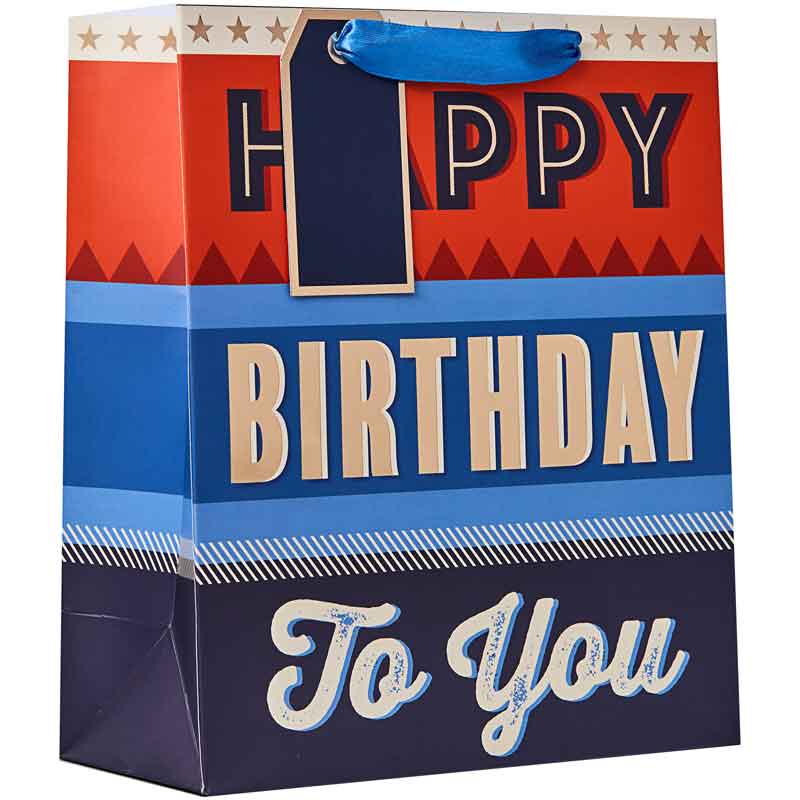 BIRTHDAY TEXT MEDIUM GIFT BAG 6S