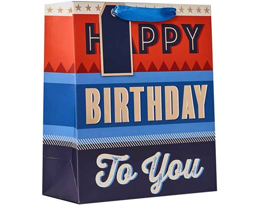 BIRTHDAY TEXT MEDIUM GIFT BAG 6S
