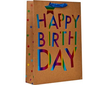 RAINBOW KRAFT HAPPY BIRTHDAY XLG BAG 6S