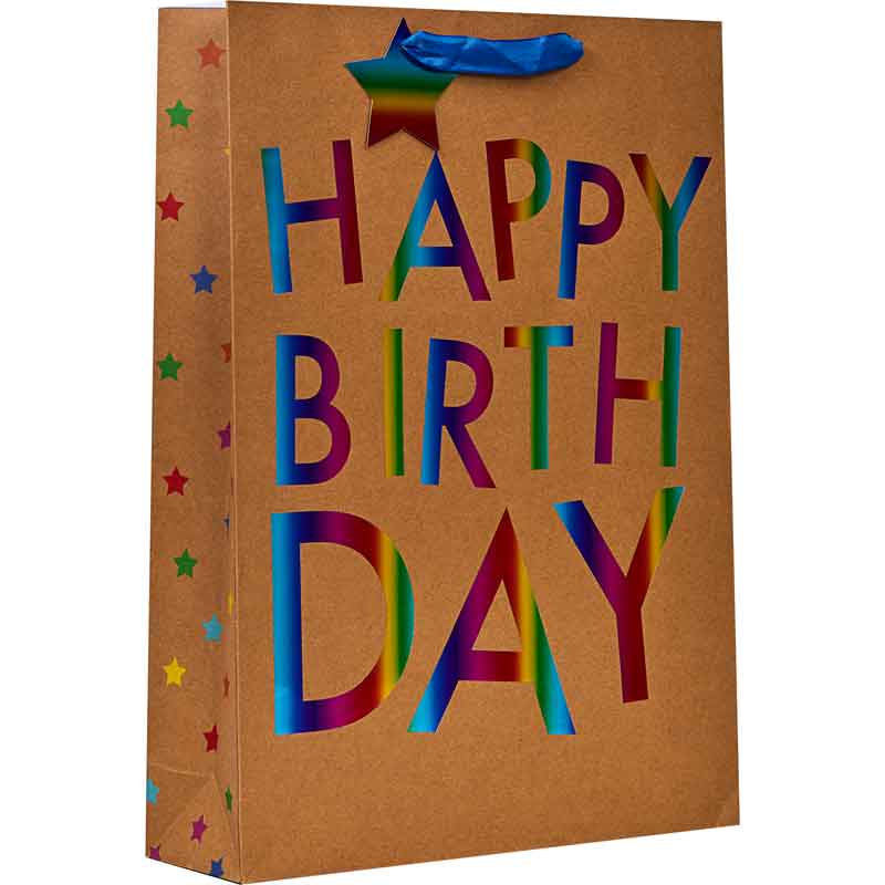RAINBOW KRAFT HAPPY BIRTHDAY XLG BAG 6S
