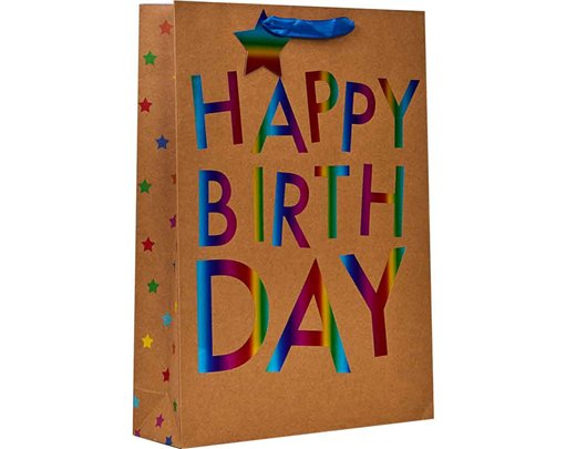 RAINBOW KRAFT HAPPY BIRTHDAY XLG BAG 6S