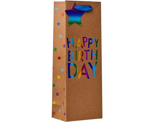 RAINBOW KRAFT HAPPY BIRTHDAY BOTTLE BAG 6S