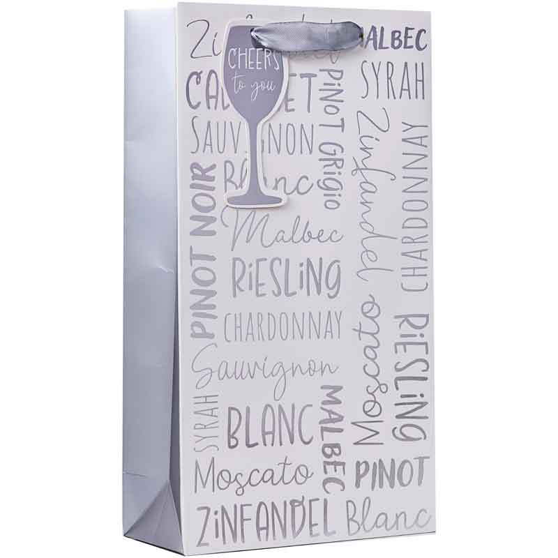 WINE TEXT DOUBLE BOTTLE BAG 6S