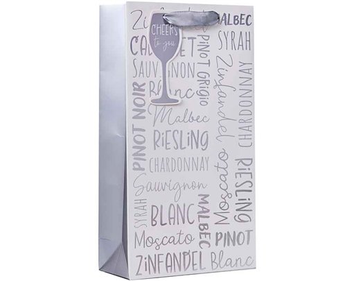 WINE TEXT DOUBLE BOTTLE BAG 6S