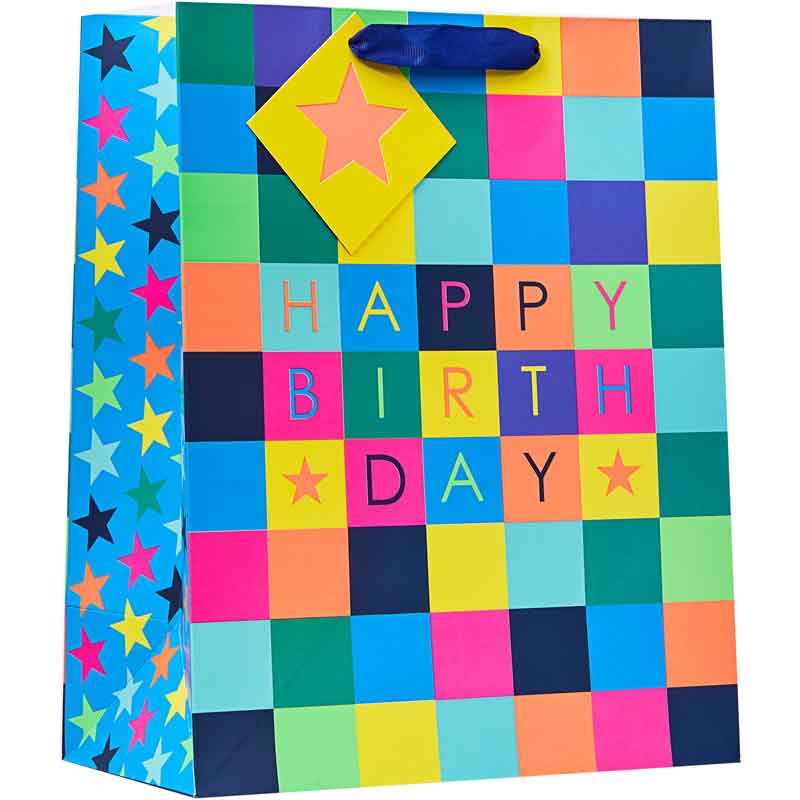 CHECKERBOARD LARGE GIFT BAG 6S