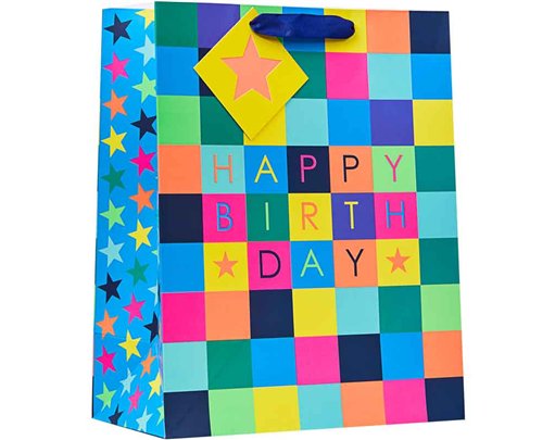 CHECKERBOARD LARGE GIFT BAG 6S