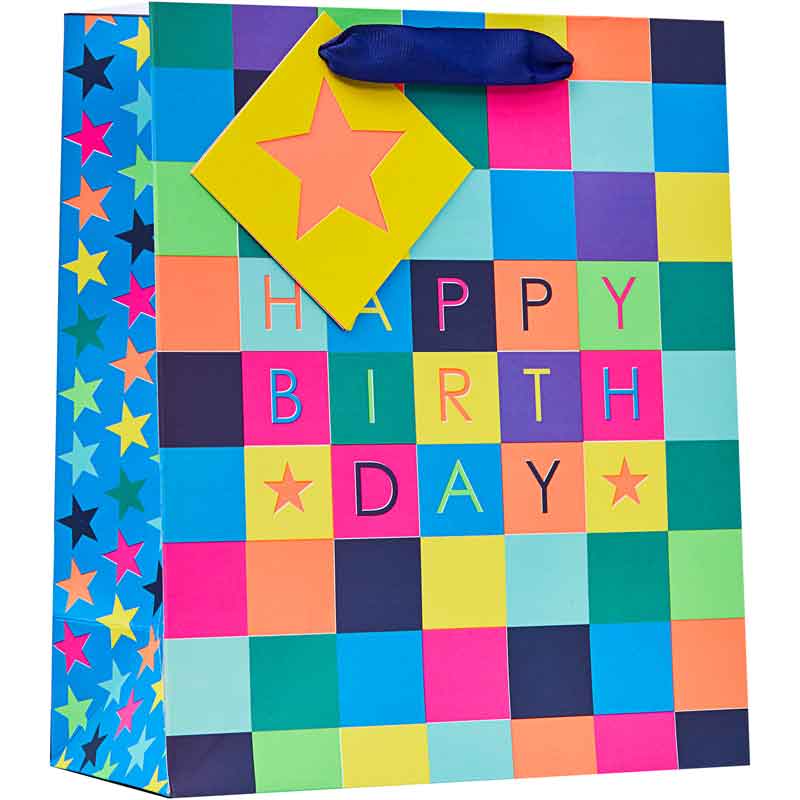 CHECKERBOARD MEDIUM GIFT BAG 6S