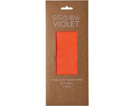 3PC ORANGE NEON TISSUE SHEETS 12S