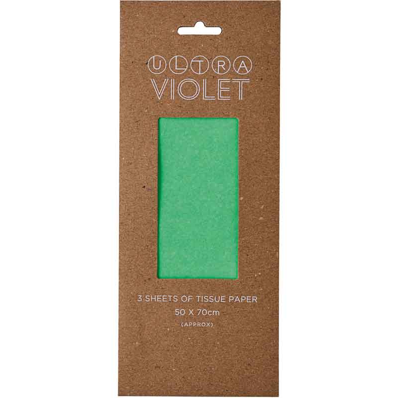 3PC GREEN NEON TISSUE SHEETS 12S