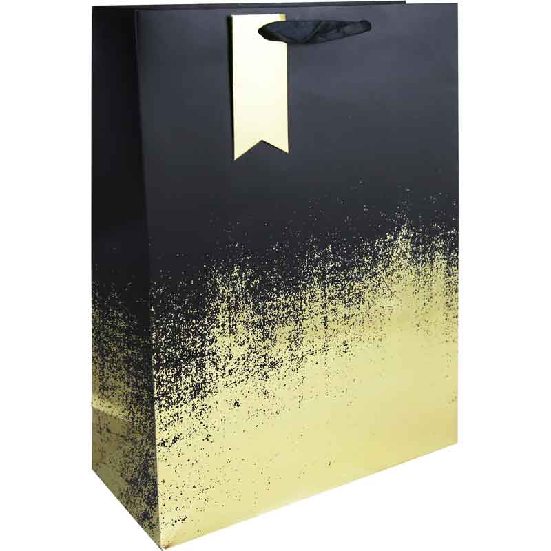 BLACK GOLD DISTRESSED XLG GIFT BAG 6S
