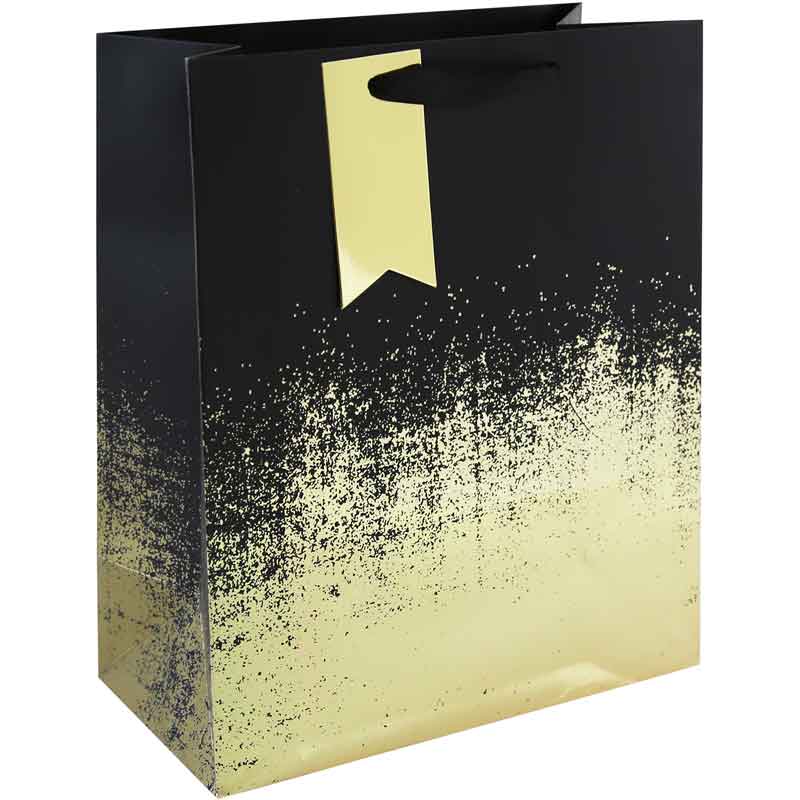 BLACK GOLD DISTRESSED LARGE GIFT BAG 6S