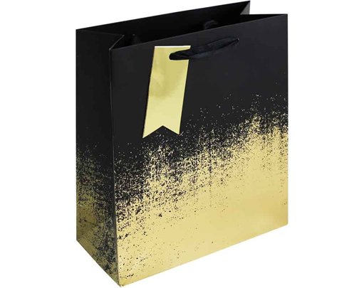 BLACK GOLD DISTRESSED MEDIUM GIFT BAG 6S