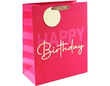 PINK BDAY LARGE GIFT BAG 6S