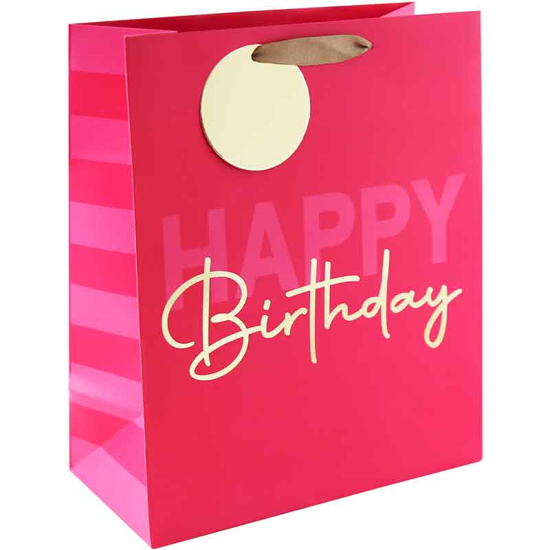 PINK BDAY LARGE GIFT BAG 6S
