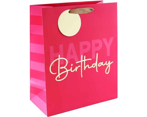 PINK BDAY LARGE GIFT BAG 6S