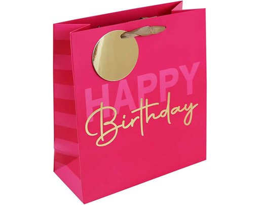 PINK BIRTHDAY MEDIUM GIFT BAG 6S