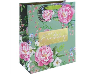 FLORAL HAPPY BIRTHDAY LARGE GIFT BAG 6S
