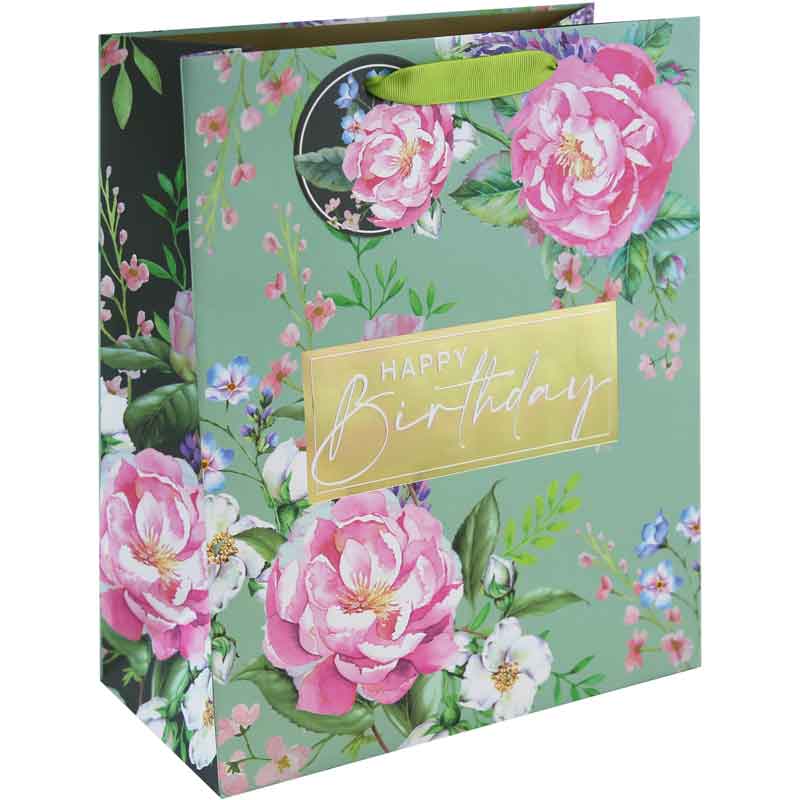 FLORAL HAPPY BIRTHDAY LARGE GIFT BAG 6S