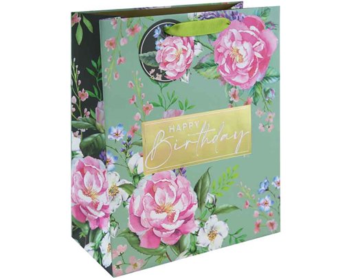 FLORAL HAPPY BIRTHDAY LARGE GIFT BAG 6S