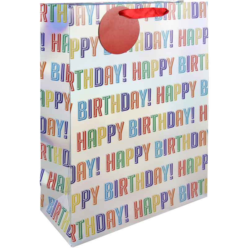 HOLO BIRTHDAY XLG GIFT BAG 6S