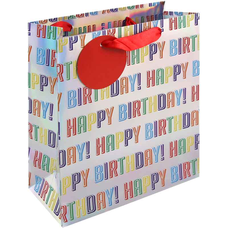 HOLO BIRTHDAY MEDIUM GIFT BAG 6S
