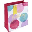 PINK WATERCOLOUR HAPPY BIRTHDAY MEDIUM GIFT BAG 6S