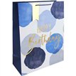 BLUE WATERCOLOUR HAPPY BIRTHDAY XLG GIFT BAG 6S
