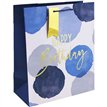 BLUE WATERCOLOUR HAPPY BIRTHDAY LARGE GIFT BAG 6S