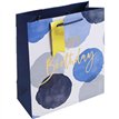 BLUE WATERCOLOUR HAPPY BIRTHDAY MEDIUM GIFT BAG 6S