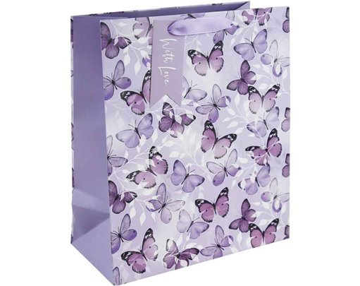 PURPLE BUTTERFLIES LARGE GIFT BAG 6S