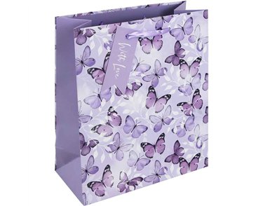 PURPLE BUTTERFLIES MEDIUM GIFT BAG 6S