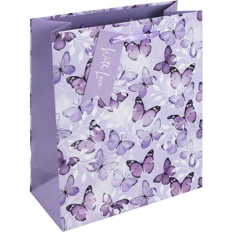 PURPLE BUTTERFLIES MEDIUM GIFT BAG 6S