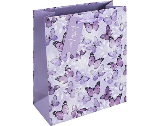 PURPLE BUTTERFLIES MEDIUM GIFT BAG 6S