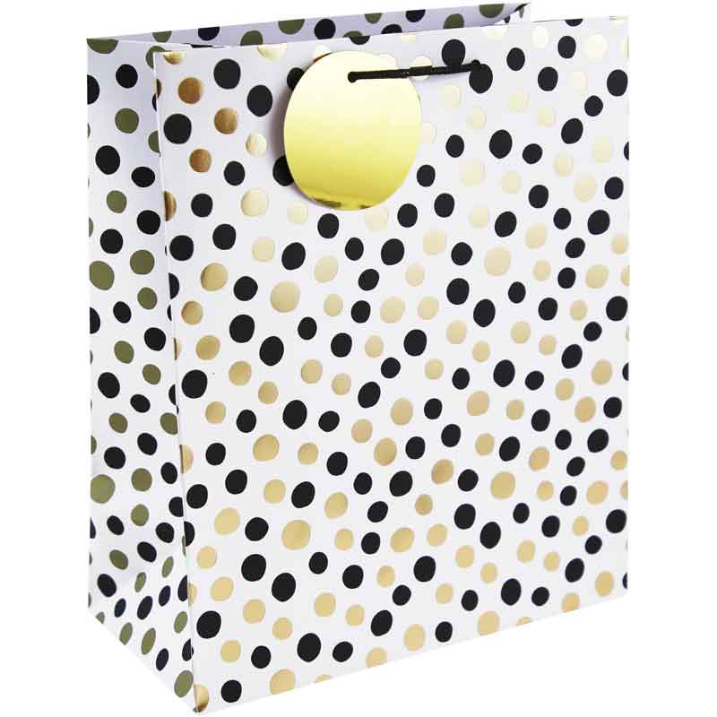 MONO DOTS WHITE LARGE GIFT BAG 6S