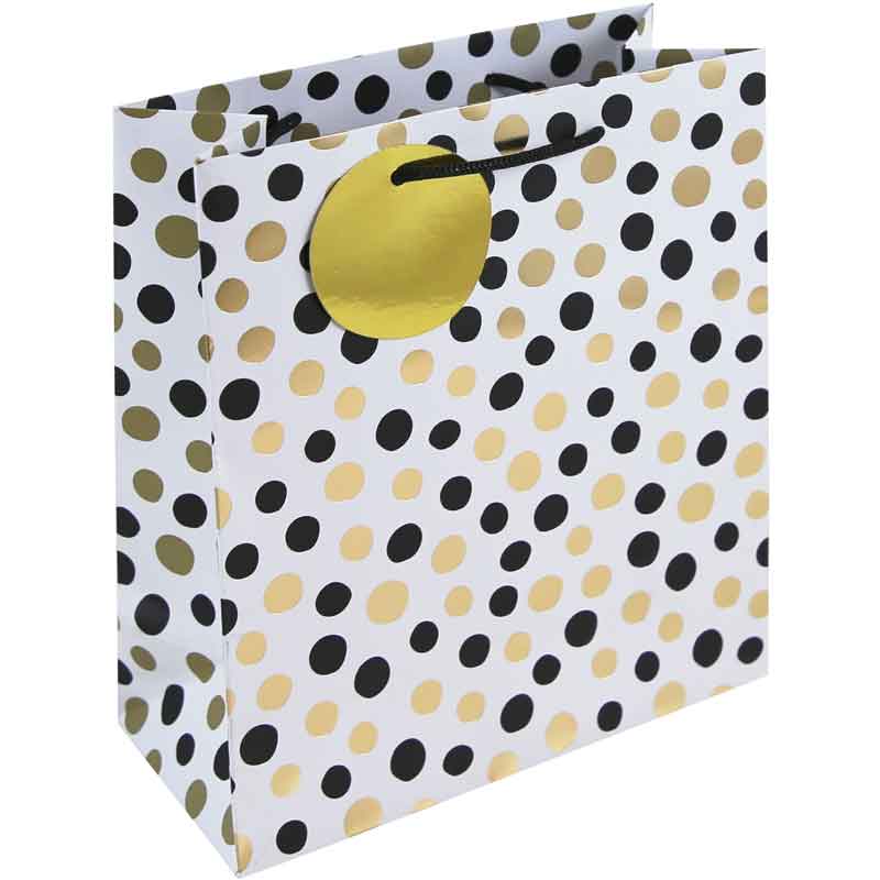 MONO DOTS WHITE MEDIUM GIFT BAG 6S