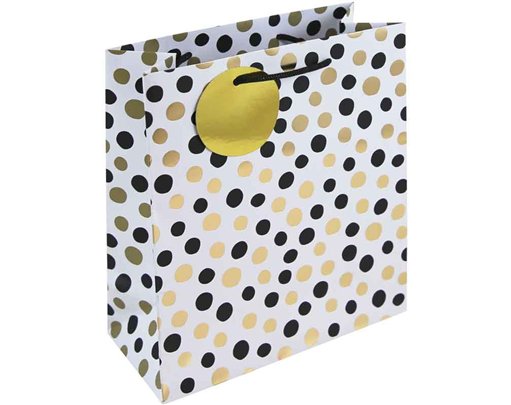 MONO DOTS WHITE MEDIUM GIFT BAG 6S