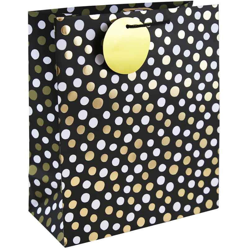 MONO DOTS BLACK LARGE GIFT BAG 6S