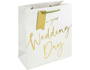 WEDDING DAY SCRIPT MEDIUM GIFT BAG 6S