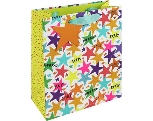 TEXT STARS MEDIUM GIFT BAG 6S