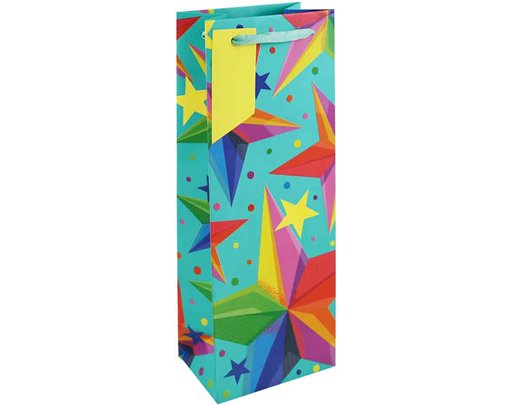 NEON STARS BOTTLE GIFT BAG 6S