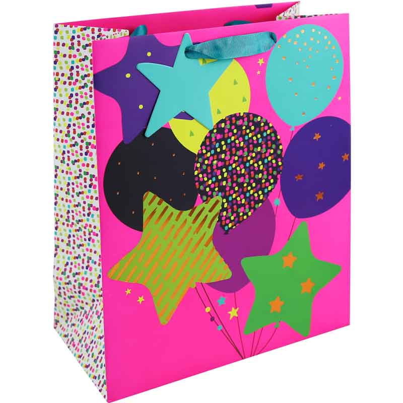 NEON BALLOONS LARGE GIFT BAG 6S