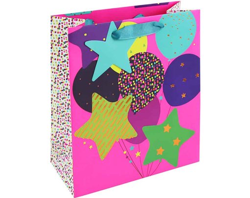 NEON BALLOONS MEDIUM GIFT BAG 6S