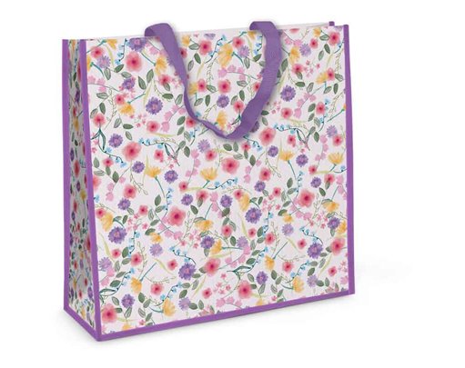 FLORAL SQ PP WOVEN BAG 12S