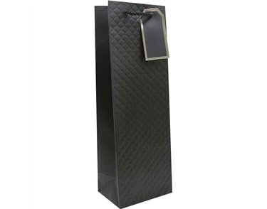BLACK EMBOSSED BOTTLE BAG 15S