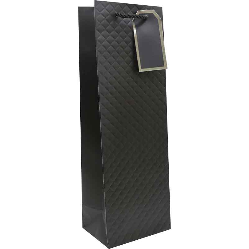BLACK EMBOSSED BOTTLE BAG 15S